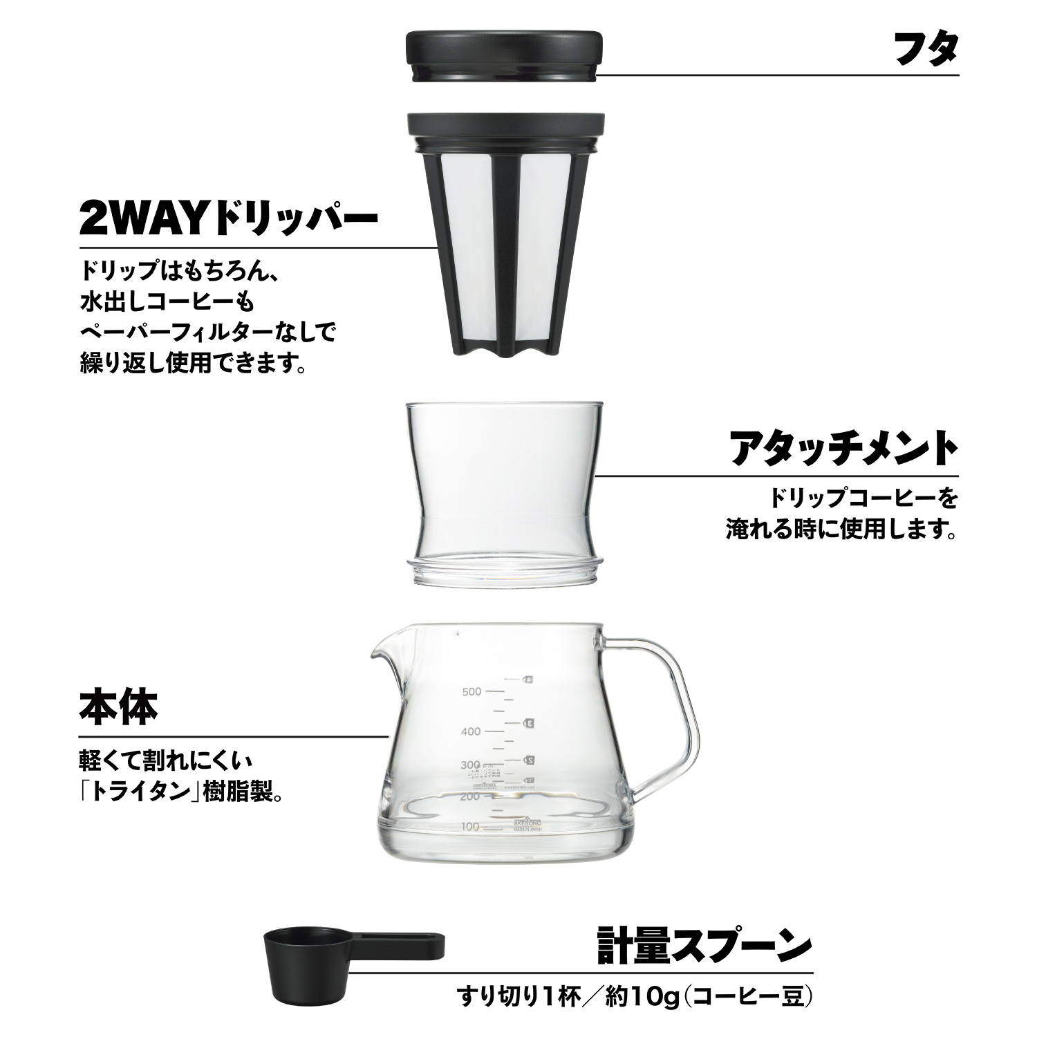  Akebono TW-3729 Coffee Server, Stron, 400, White : Home &  Kitchen